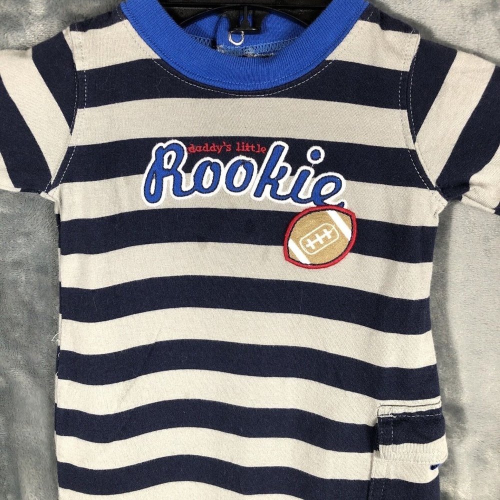 Carters Just One You Six Month Baby One Piece Daddys little Rookie Outfit - Picture 2 of 12